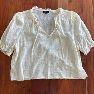 STATE Ivory Textured Blouse
